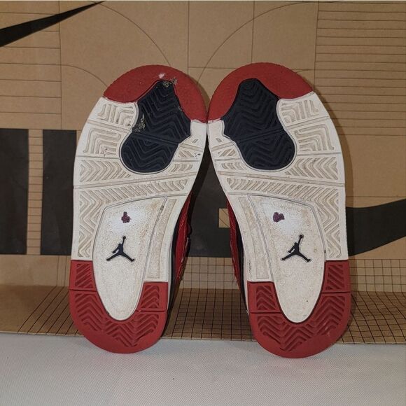 AIR JORDAN 4 RETRO SE 'FIBA' Gym Red White Metallic Gold Obsidian TD Size 9c - Picture 15 of 16